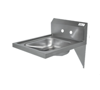 ADA Wall-Mount Stainless Steel Hand Sink with 14 x 16 Inch Bowl and 8 Inch Backsplash