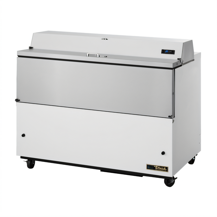 Product image #1 for True Mobile Milk Cooler Cart, 16-Crate Capacity, Forced-Air, White Vinyl Exterior