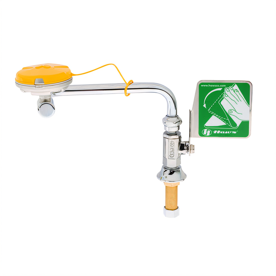 Product image #1 for T&S Brass Deck-Mounted Swing-Away Eyewash Unit, Right-Side Mount, Polished Chrome