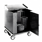 Thumbnail image #1 for Carter-Hoffmann (Middleby) CD252 Unheated Enclosed Rotary Dish Storage Cart, 252-Plate Capacity, 11-Inch Max Plates, Stainless Steel