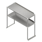 Thumbnail image #1 for John Boos OSE26RK-18120 Double-Tier Stainless Steel Work Table Overshelf, 120"W x 18"D, 16-Gauge, Rear or Center Mount