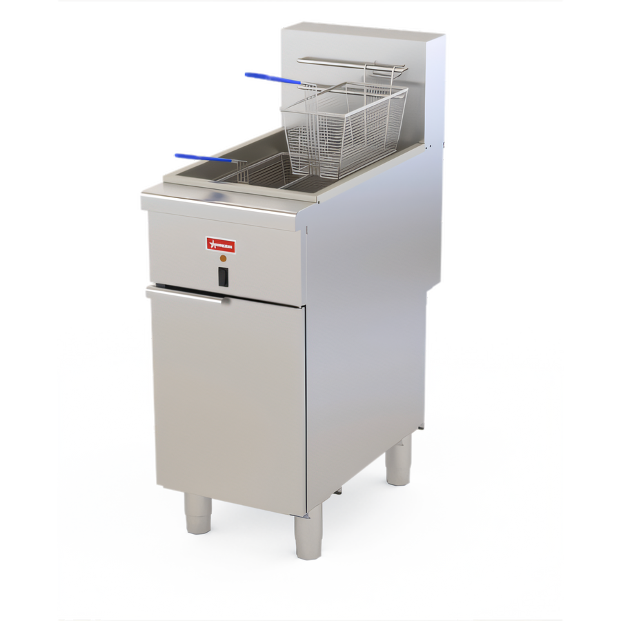 Product image #1 for Omcan Floor Model Electric Open Pot Fryer, 50 lb Oil Capacity, 208V/60Hz/3-Phase
