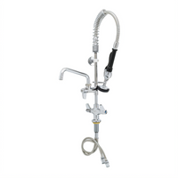 EasyInstall Single-Hole Deck-Mount Pre-Rinse Faucet with 24-Inch Hose, 8-Inch Swing Spout, and 1.15 GPM Spray Valve