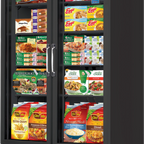 Thumbnail image #1 for Everest Refrigeration EMGF36B 36 Cu. Ft. Two-Section Glass Door Merchandiser Freezer, Black, Bottom-Mounted Self-Contained