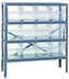 Thumbnail image #1 for Quantum Heavy-Duty 4-Shelf Stationary Wire Shelving Unit with 12 Clear Bins, 36 x 18 x 39 Inches