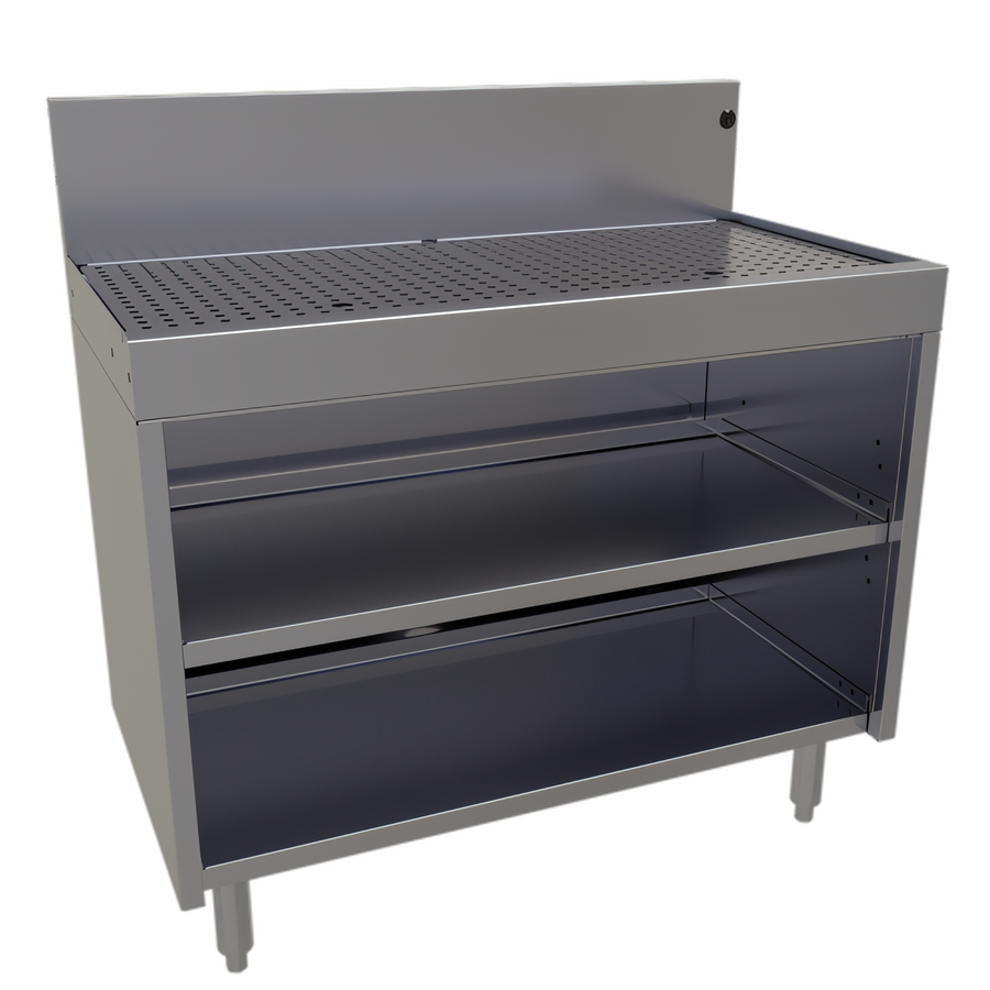 Product image #1 for Glastender 36-Inch Stainless Steel Open Front Underbar Drainboard Cabinet Base