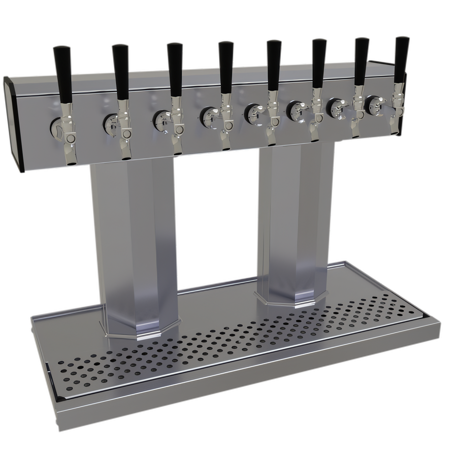 Product image #1 for Glastender Countertop Tee Draft Dispensing Tower, 8-Faucet, Glycol-Cooled, Stainless Steel