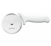 Mundial 4-Inch Stainless Steel Pizza Cutter with White Polypropylene Handle