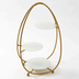 Thumbnail image #1 for American Metalcraft Oval Three-Tier Gold Buffet Stand with Frosted Glass Plates