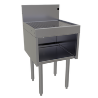 Glastender Underbar Stainless Steel Drainboard Half Cabinet, Open Front, 18-Inch W x 19-Inch D, No Door