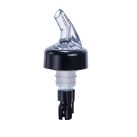 Winco PPA-063 5/8 oz Measuring Liquor Pourer — Plastic Measuring Pour Spout with Black Collar & Clear Spout (Sold by Dozen)