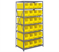 Quantum Heavy-Duty Stationary Wire Shelving Unit with 8 Shelves and 24 Storage Bins