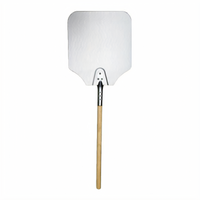 36 Inch Rectangular Aluminum Pizza Peel with Wooden Handle, 12 x 14 Inch Blade