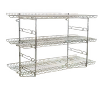 Eagle Group QuadTruss Piggyback 3-Tier Wall-Mounted Open Wire Shelf Kit, 30 x 18 Inches, Chrome