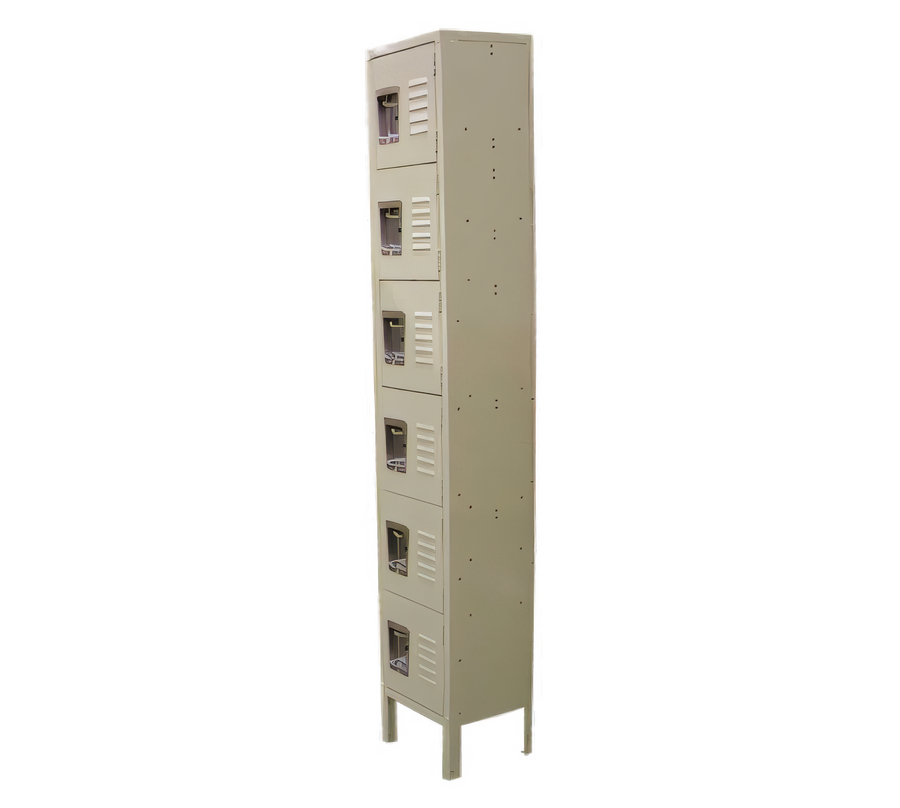 Product image #1 for Omcan USA 6-Tier Floor-Mounted Painted Steel Locker with 6 Compartments