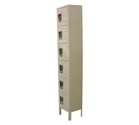 Omcan USA 6-Tier Floor-Mounted Painted Steel Locker with 6 Compartments