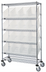 Thumbnail image #1 for Quantum 6-Shelf Slanted Shelf Cart with 16 Clear Bins