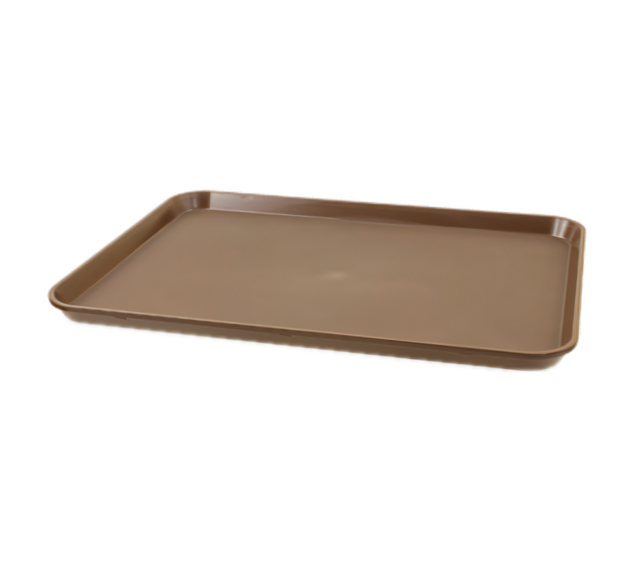 Product image #1 for Crestware 14 x 18 Inch Rectangular Brown Non-Slip Tray with Rubber Surface