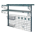 Thumbnail image #1 for Quantum Store Grid SGK-562448-1P Medium-Duty Wall-Mounted Shelving Starter Kit with Grid Panel, Basket and Hooks