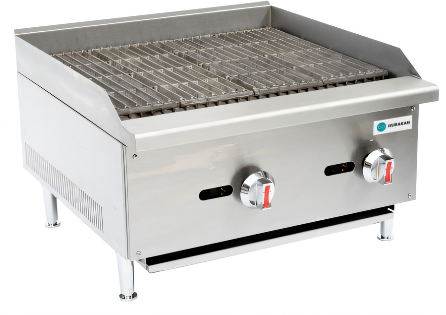 Product image #1 for Hurakan by Equip.me 24-Inch Countertop Gas Charbroiler with 2 Radiant Burners