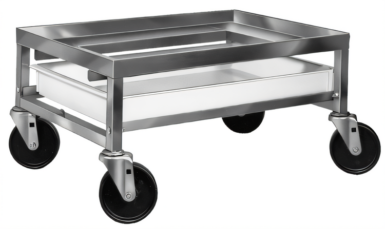 Product image #2 for Stainless Steel Poultry Crate Dolly with Drip Pan and 5-Inch Swivel Casters