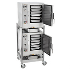 Thumbnail image #1 for AccuTemp Steam'N'Hold S62401D060 DBL Two-Compartment Connectionless Vacuum Steamer with Stand and Casters, 12 Full-Size Pan Capacity