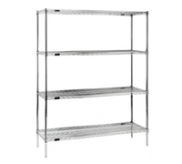 EAGLEbrite Red-i-Pak 4-Tier Wire Shelving Unit with Patented QuadTruss Shelves, 36 W x 18 D x 74 H Inches, Stationary, Zinc Finish