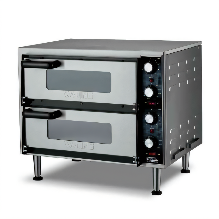 Product image #1 for Waring Commercial Double-Deck Countertop Electric Pizza Oven with 2 Ceramic 14-Inch Decks
