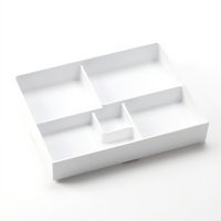 American Metalcraft 5-Compartment Rectangular White Melamine Bento Box