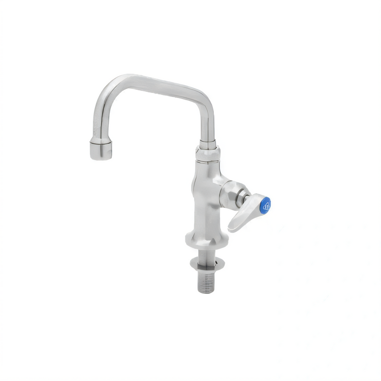 Product image #1 for T&S Brass Deck-Mount Single-Temperature Stainless Steel Faucet with 6-Inch Swing Nozzle