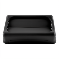 Rubbermaid Commercial Slim Jim Swing Trash Can Lid for 15/23-Gallon Containers, Black Plastic