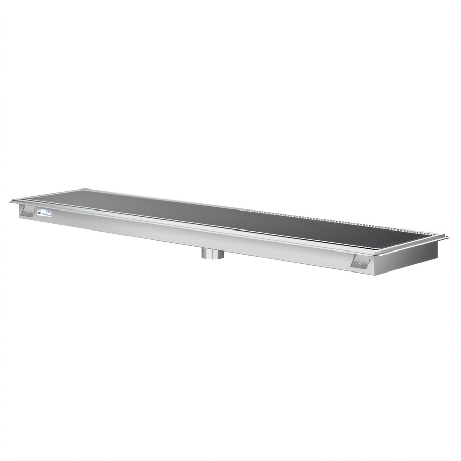 Product image #1 for KoolMore 18-Inch x 48-Inch Stainless Steel Floor Trough Drain with Subway-Style Grates and Removable Basket