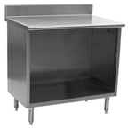 Thumbnail image #1 for Eagle Group Spec-Master OB3072SE-BS Open-Front Stainless Steel Cabinet Base Work Table, 72 x 30 in, 14-Gauge 304 Top, 4-1/2 in Backsplash
