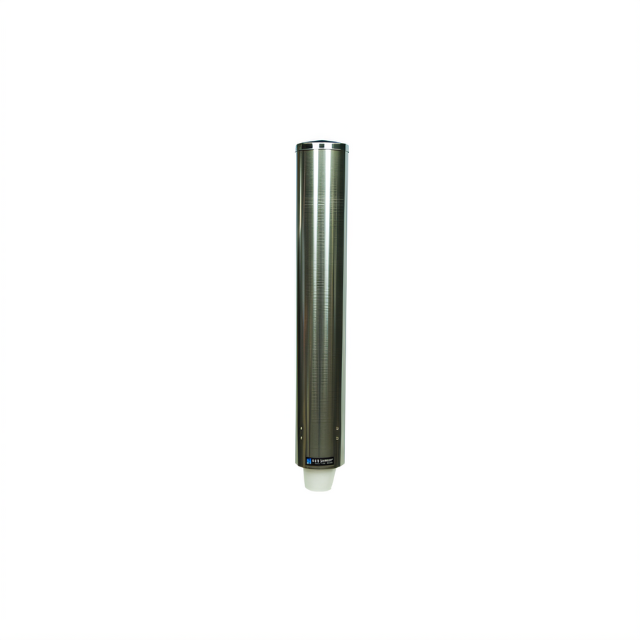 Product image #1 for San Jamar Pull-Type Foam Beverage Cup Dispenser, 4-10 oz., 23-1/2 Inch Tube, Stainless Steel