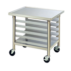 Thumbnail image #1 for Eagle Group T3030SEM-ST-CAH Mobile Stainless Steel Equipment Stand with Removable 5-Pan Rack, Undershelf, 27-1/8"W x 31-1/8"D x 34"H