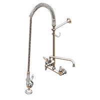 T&S Brass EasyInstall Wall-Mount Pre-Rinse Unit with Add-On Faucet, 14-Inch Swing Nozzle, and 1.15 GPM Spray Valve