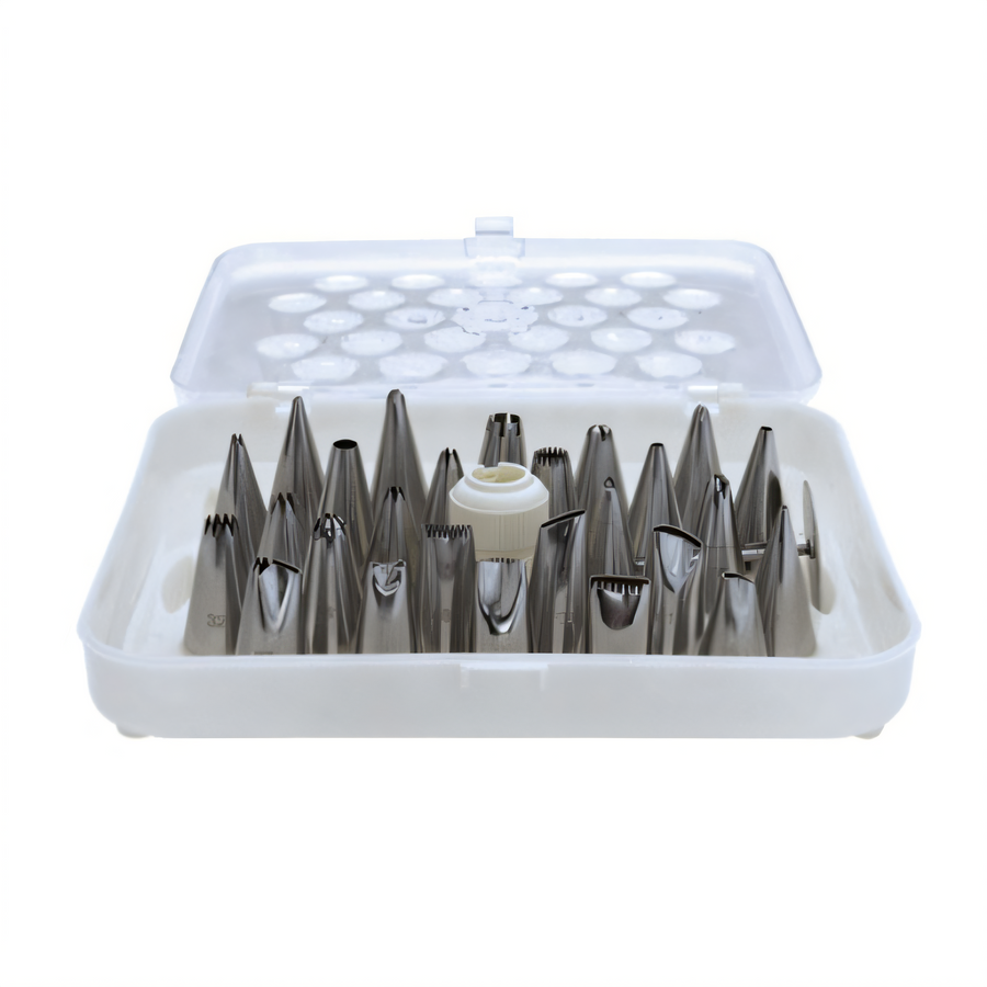 Product image #1 for Winco 26-Piece Stainless Steel Cream Nozzle Set with Storage Box