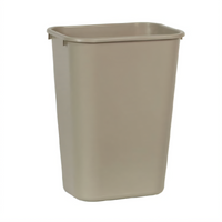 Rubbermaid Commercial Medium Beige Plastic Waste Basket with Rolled Rims, 41-1/4 Quart