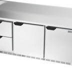 Thumbnail image #1 for Beverage Air WTRD72AHC-2-FIP 72-Inch Three-Section Worktop Refrigerator with 2 Drawers, 2 Doors, Stainless Steel, Rear-Mounted Self-Contained R290