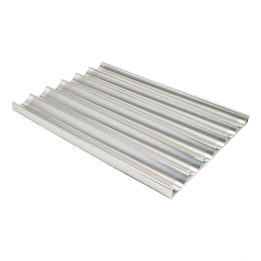 Product image #1 for Winco 6-Slot Perforated Aluminum Baguette Pan, 18 x 26 x 1 Inch