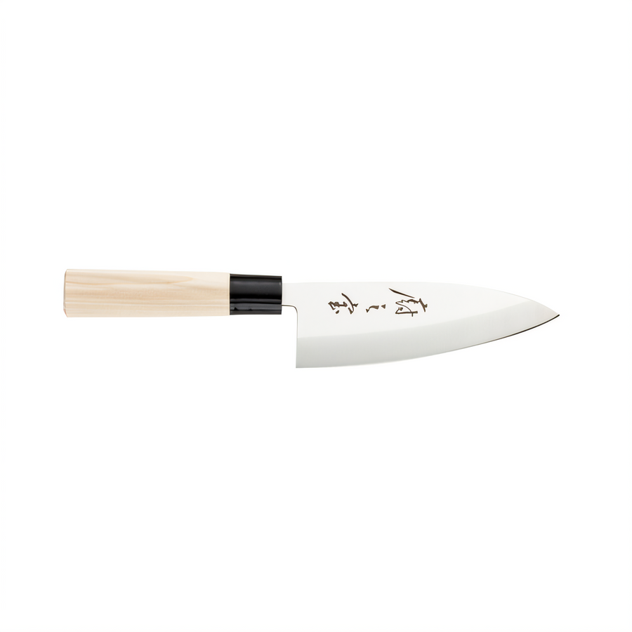 Product image #1 for Mercer Culinary Asian Collection 6-Inch Deba Utility Knife, Stamped High-Carbon German Steel, Wood Handle
