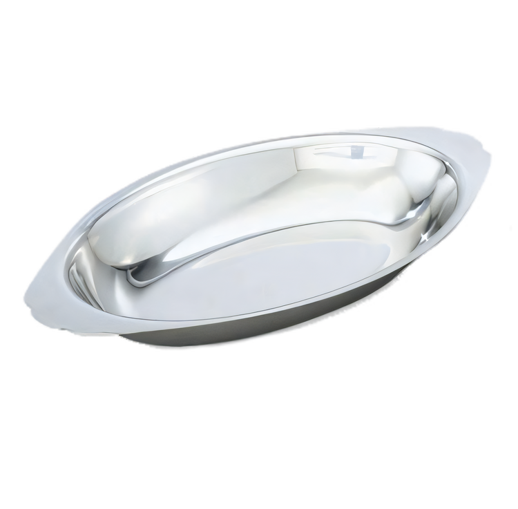Product image #1 for Oval Stainless Steel Au Gratin Dish, 12 oz, Mirror Finish