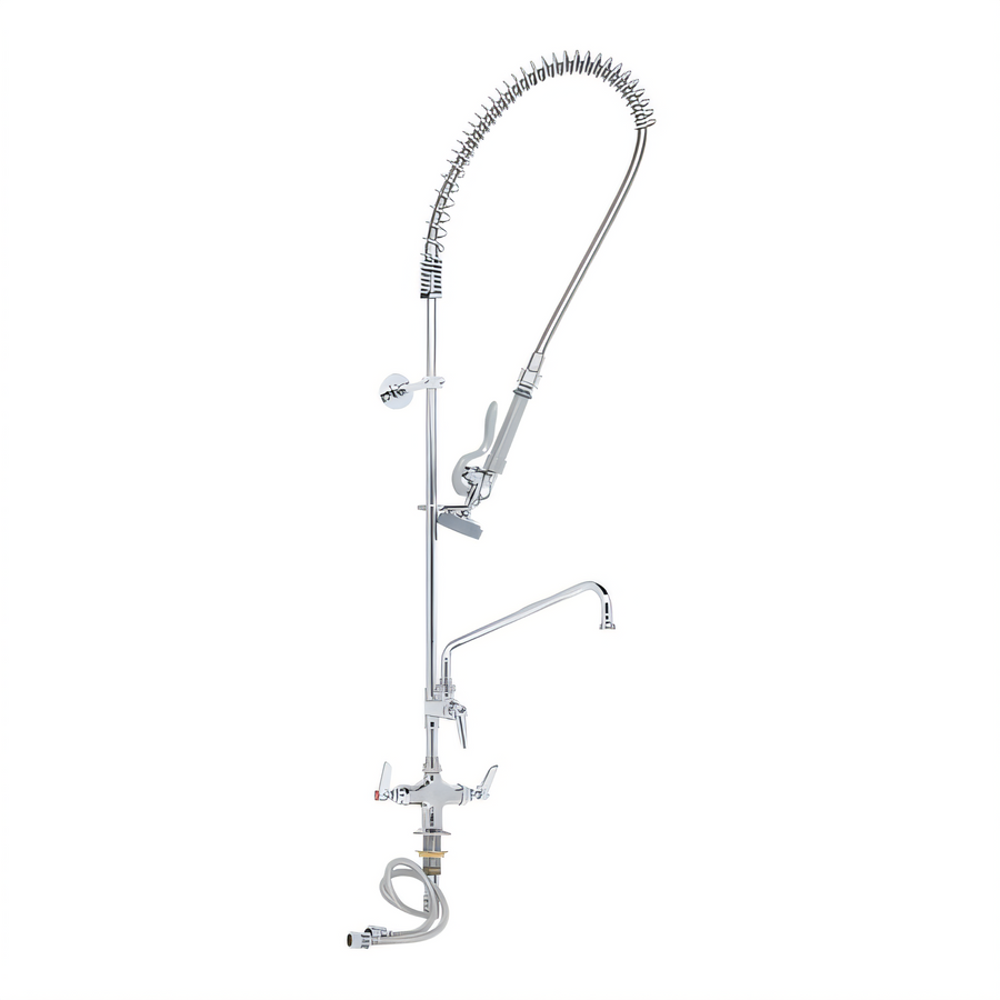 Product image #1 for T&S Brass EasyInstall Single-Hole Deck-Mount Pre-Rinse Unit with 8-Inch Add-On Faucet