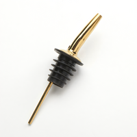 American Metalcraft Tapered Gold Stainless Steel Liquor Pourer with Plastic Cork - 4-1/2 Inch
