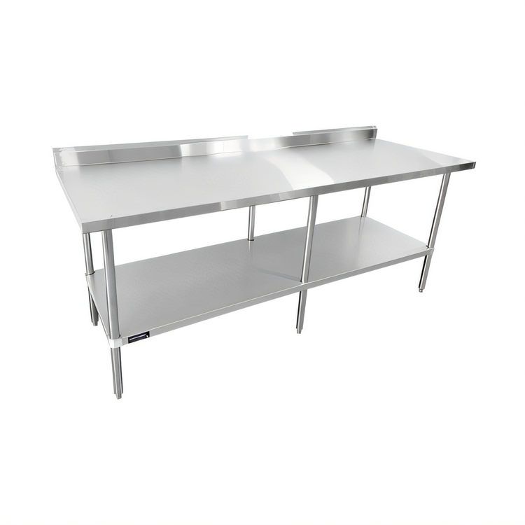 Product image #1 for Sapphire 84 Inch x 24 Inch 16-Gauge Stainless Steel Work Table with 5 Inch Backsplash and Adjustable Undershelf