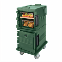 Cambro Ultra Camcart UPC600 Double-Compartment Front-Loading Insulated Food Pan Cart, 6 Full-Size Pan Capacity, Green