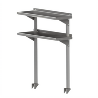 John Boos Double Cantilevered Overshelf, 60W x 18D, 16-Gauge Stainless Steel, Knockdown