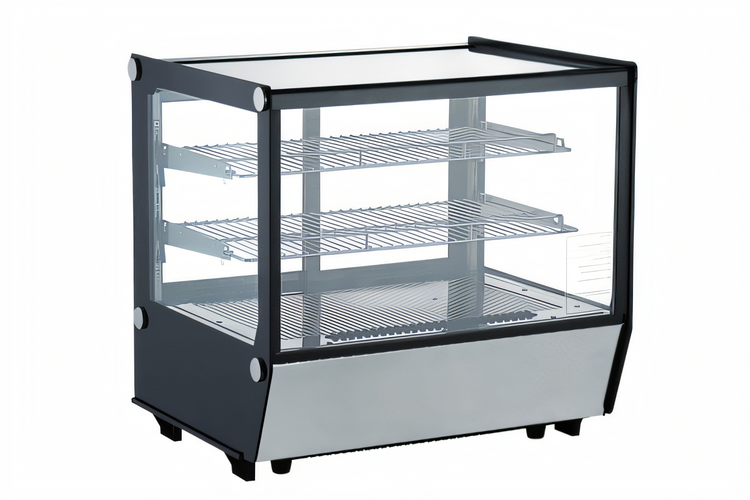 Product image #1 for Omcan 28-Inch Square Glass Countertop Refrigerated Display Case, 4.2 Cu. Ft., Full Service