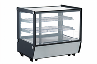 Omcan 28-Inch Square Glass Countertop Refrigerated Display Case, 4.2 Cu. Ft., Full Service