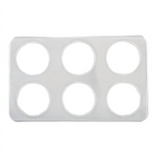 Thumbnail image #1 for Winco ADP-444 Stainless Steel Adapter Plate, Six 4-3/4-Inch Round Cutouts for 2.5 Qt Insets, 21 x 13 Inches Case of 10